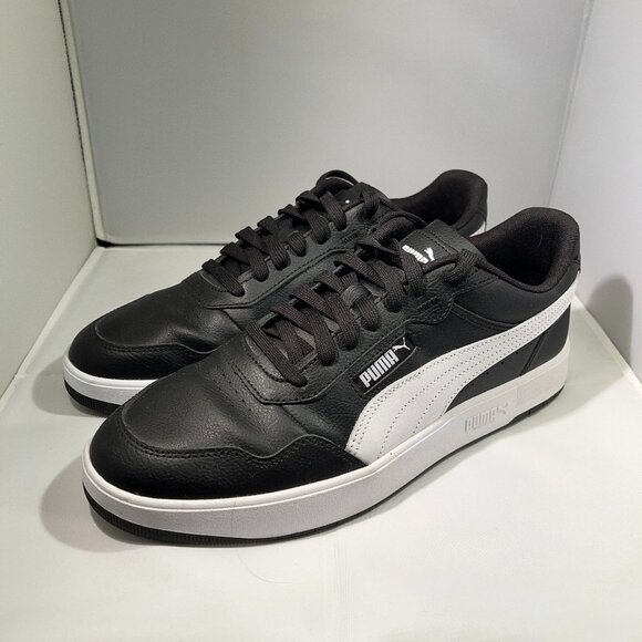 PUMA Court Classic Sneakers Black White Men’s Size 12 (389368-04) - Gently Worn - Picture 1 of 10